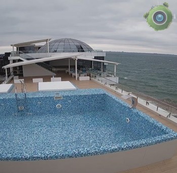 Черное море, вид с пляжа Дельфин