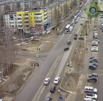 На перекрёстке Мира - проспект Победы
