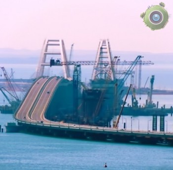Крымского моста: панорама со стороны Керчи